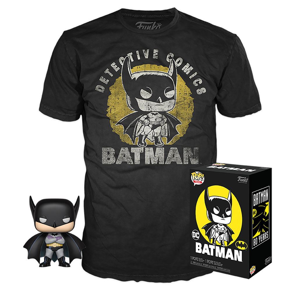 DC Comics POP! Heroes Vinyl Figure & Tee Pack First Appearance Batman