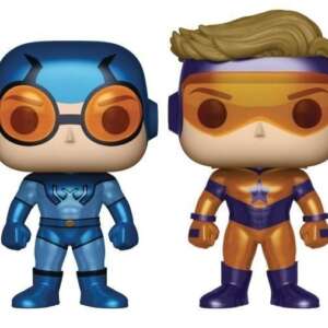 DC Comics POP! Heroes Vinyl Figures 2-Pack Blue Beetle and Booster Gold (Metallic) 9 cm