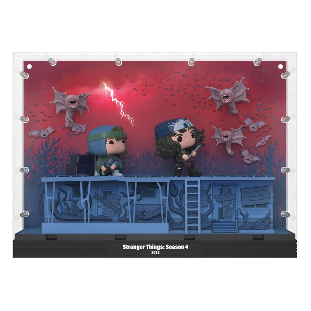 Stranger Things Deluxe POP! Moment Vinyl Figure Scene Phase Three: Dustin, Eddie and Demobats 9 cm