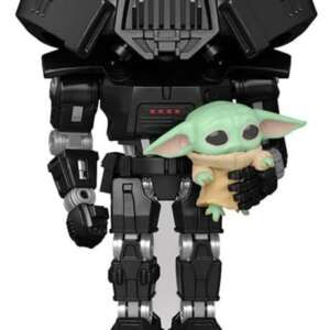 The Mandalorian POP! Star Wars Vinyl Figure Dark Trooper with Grogu GITD 9 cm